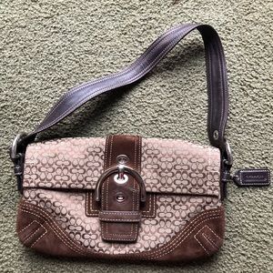 Brown Small Shoulder Coach Bag